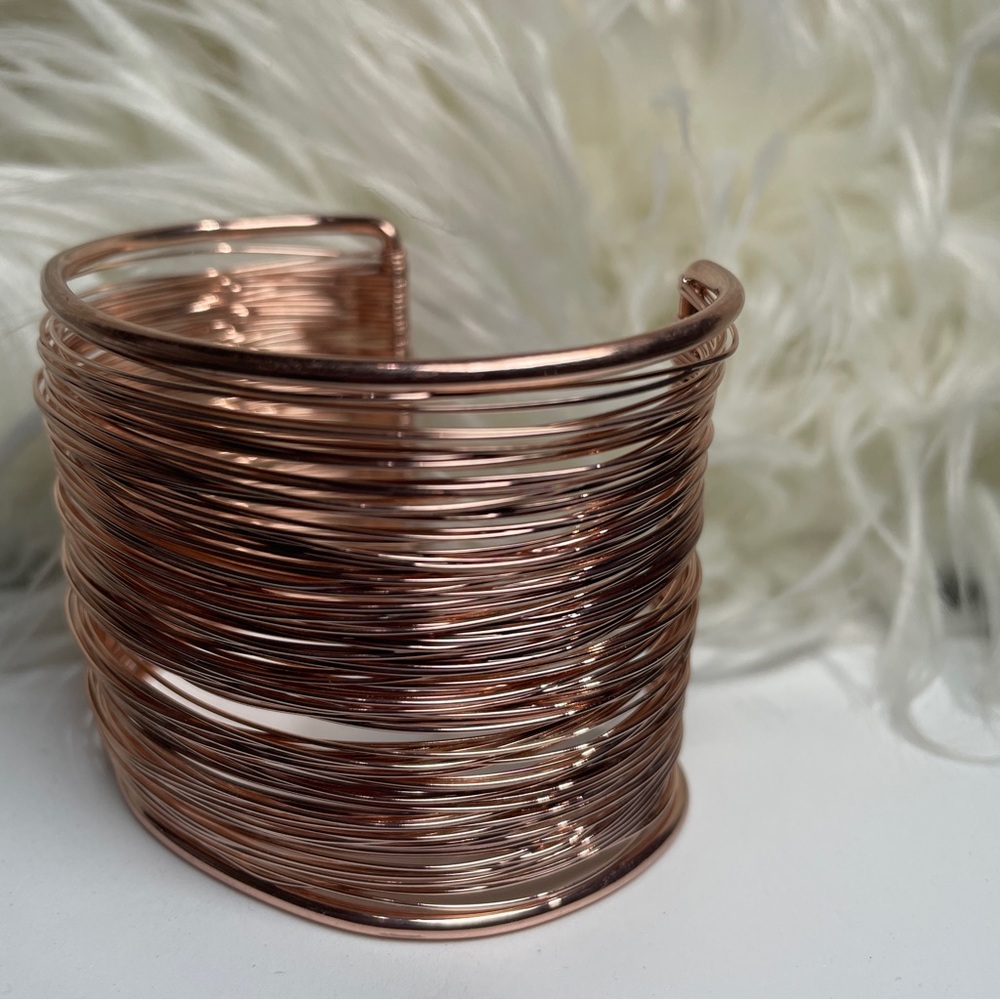 Adjustable Rose Gold Boho Wire Bracelet - Picture 4 of 9